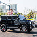 Двомісний дитячий електромобіль Джип M 4259 EBLR-2, Mercedes AMG G63, 4 мотори 45W, EVA, шкіра, чорний, фото 4