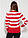 Червона жіноча кофточка MA&GI в білу смужку, фото 2