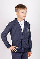 Детский пиджак кардиган для мальчика 122, Синий