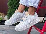 Жіночі повсякденні кросівки Nike Air Force шкіряні білі, фото 3