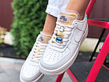 Жіночі повсякденні кросівки Nike Air Force шкіряні білі, фото 4