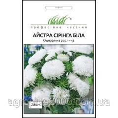 Насіння Астра хризантемоподібне Сіринга Біле 20 насіння Satimex, фото 1