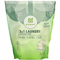 Grab Green, стиральный порошок в капсулах 3-в-1, ветивер, 60 загрузок, 0,9 кг (2 фунта) Днепр