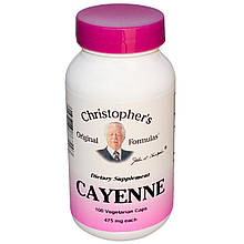 Christopher's s Original Formulas, Cayenne, 475 mg, 100 Vegetarian Caps Київ