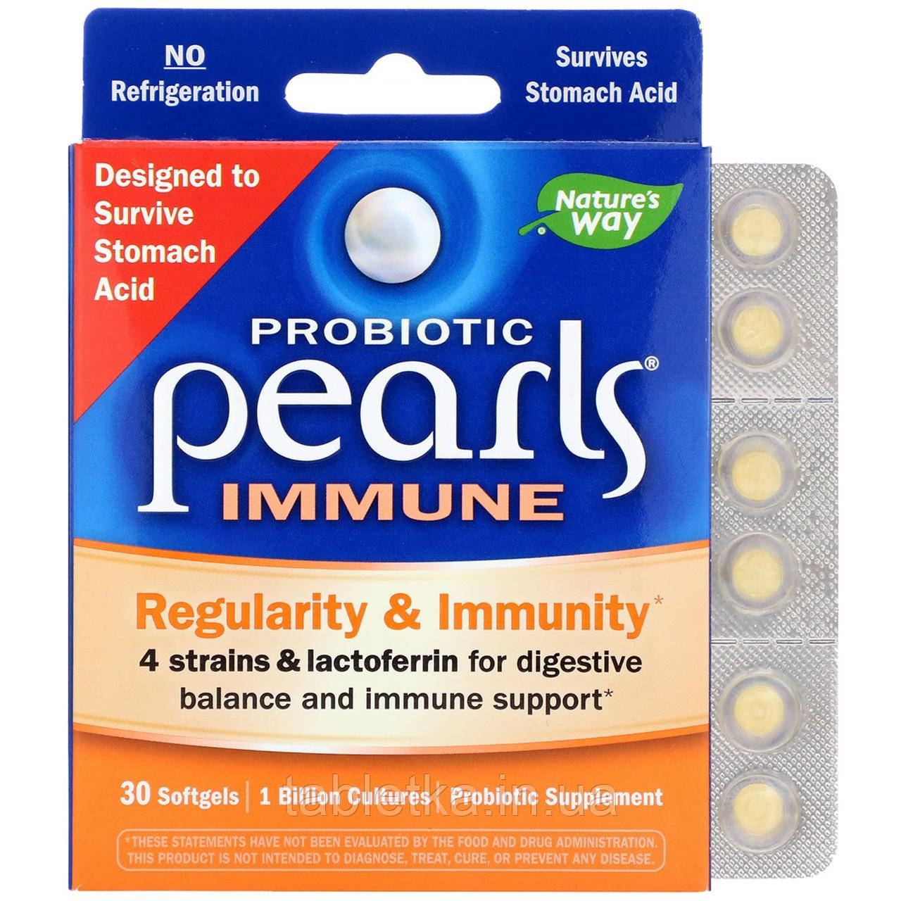 Nature's Way, Probiotic Pearls Immune, Regularity & Immunity, 30 Softgels Київ