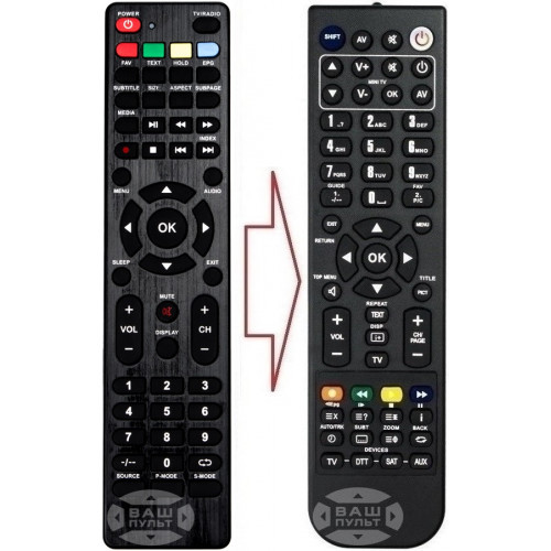 Пульт для телевізора ROMSAT 50F1509T2 (аналог), фото 1