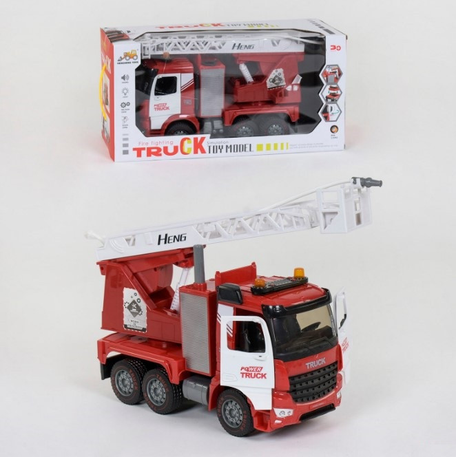 Пожежна машина інерційна зі сходами сиреною мигалками водою H998-37