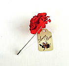 Бутоньєрка квітка ручної роботи на піджак"Коричнева троянда", фото 2