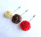 Бутоньєрка квітка ручної роботи на піджак"Коричнева троянда", фото 4