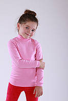 Гольф водолазка дитячий рожевий з ластику 6-15 років 134-164