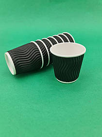 Стакан гофрований 110мл " Чорний "Маестро (20 шт)