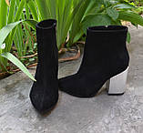 Замшеві черевики ADAMS на високому каблуці, фото 3