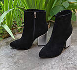 Замшеві черевики ADAMS на високому каблуці, фото 5