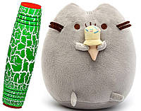 Комплект Мягкая игрушка кот с мороженым Пушин кэт и Антистресс игрушка Mokuru (vol-724)