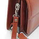 Чоловіча барсетка коричневого кольору сумка Desisan з натуральної шкіри класична шкіряна міні сумочка, фото 4