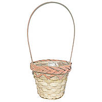 Кошик із лози 40 х 17,5 см натуральний з персиковим кантом