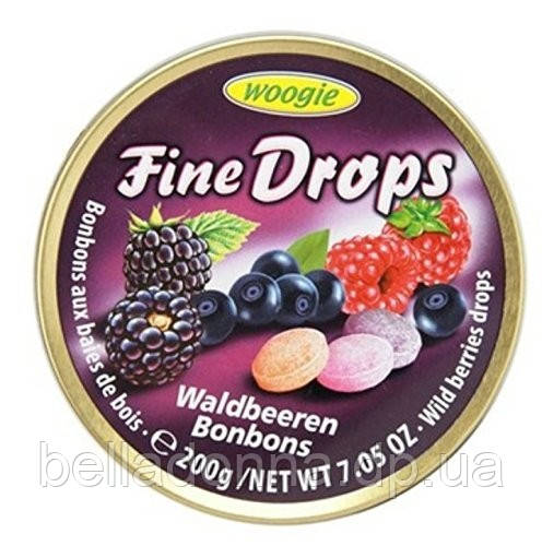 Льодяники зі смаком лісових ягід 200 г Woogie Fine Drops у бляшанці