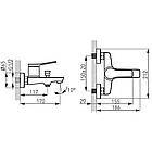 Змішувач STRATOS для ванни настінний FERRO, фото 3