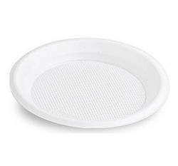 Тарілка пластикова,біла Ø=16,5 см 100шт/уп