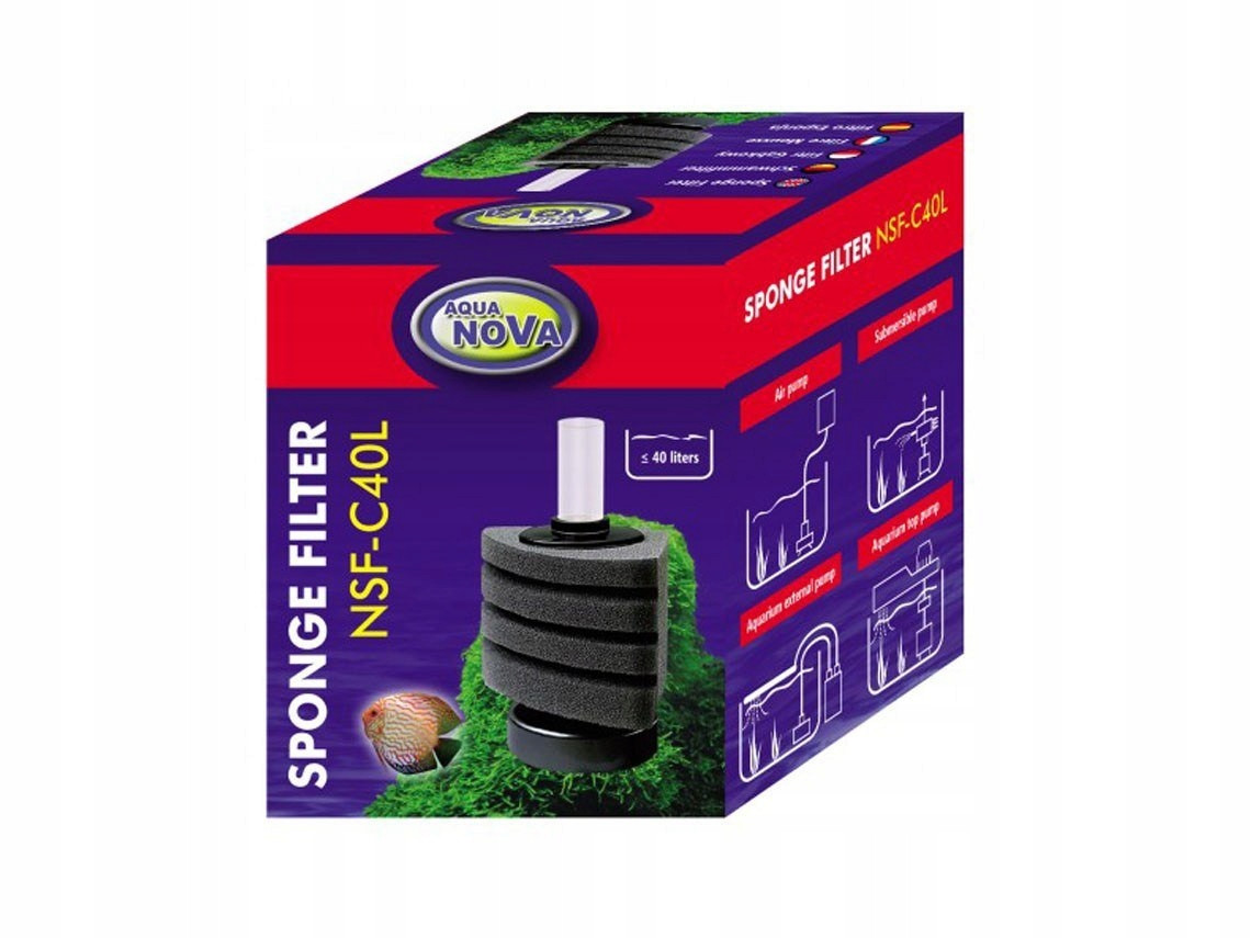 Аерліфтний фільтр для акваріума Aqua Nova NSF-C40L