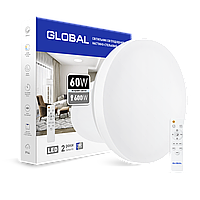 Умный светильник Global 60W (пульт, димминг, ночник, CCT 3000-6500K, IP44) круг