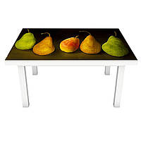 Виниловая наклейка на стол Крупные Груши (интерьерная ПВХ пленка для мебели) фрукты Коричневый 600*1200 мм