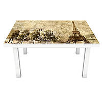 Вінілова наклейка на стіл Старий Париж (інтер'єрна ПВХ плівка для меблів) Франція Ейфелева вежа вантажу