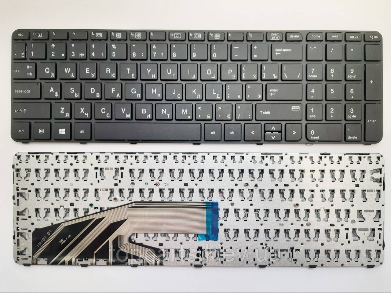Клавіатура для ноутбуків HP ProBook G3 450, 455 G3, 470 G3, 650 G2 чорна з чорною рамкою RU/US
