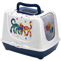 Moderna Trendy Cat Friends Forever закритий туалет для котів c вугільним фільтром і совком, Чорничний