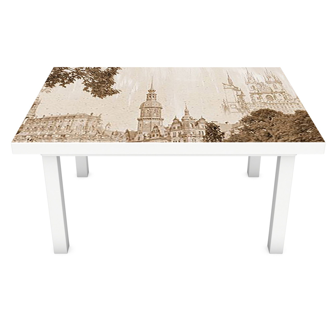 Вінілова наклейка на стіл Вантажний замок (інтер'єрна ПВХ плівка для меблів) ангел Бежевий 600*1200мм, фото 1