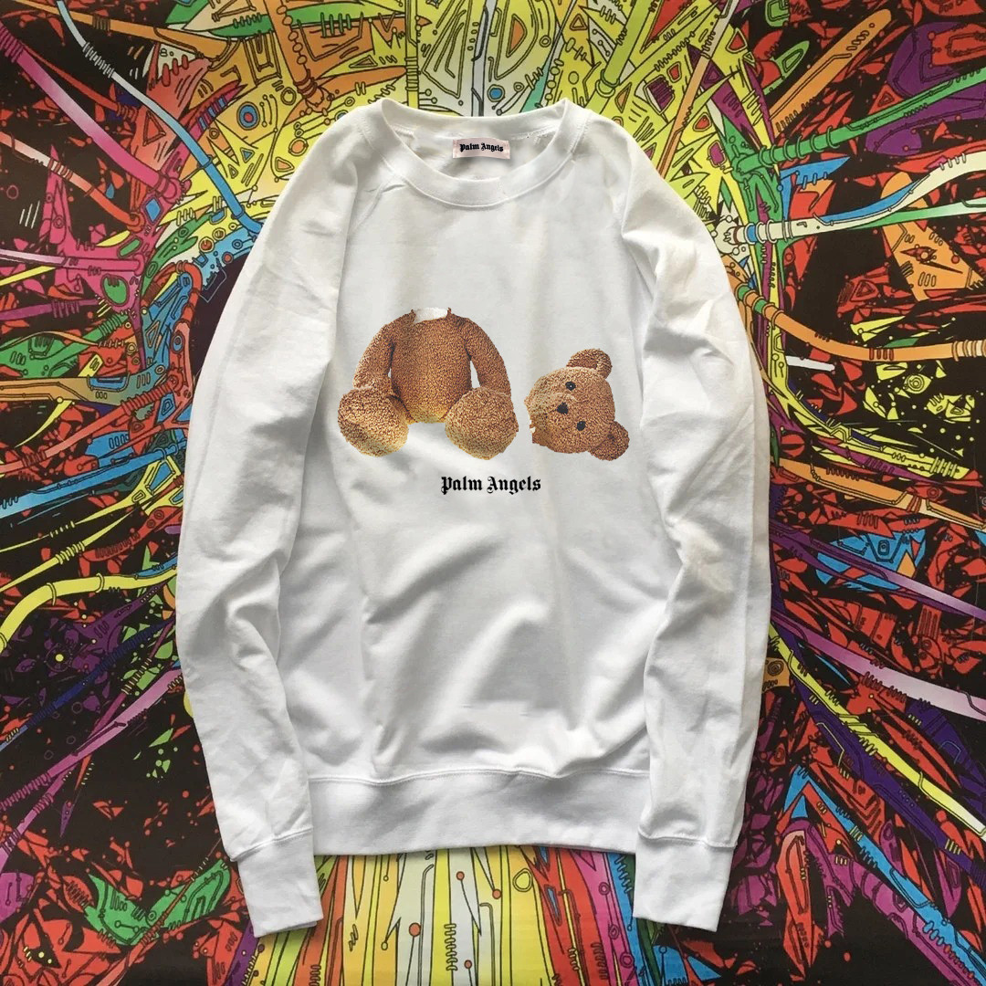 Світшот білий Palm Angels kill bear • кофта Палм Анжелс XS