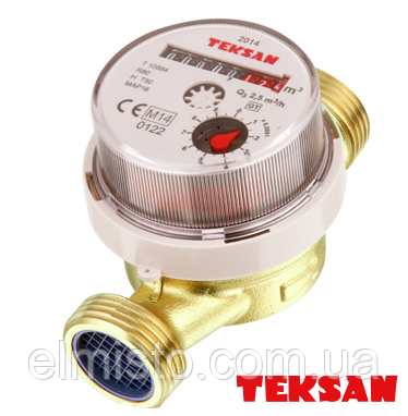 Водосчетчик бытовой Teksan CT15-110 ХВ Dn15 G3/4B Qn 2,5 L=110 R100 50 °С (Турция) - фото 3 - id-p1242716745