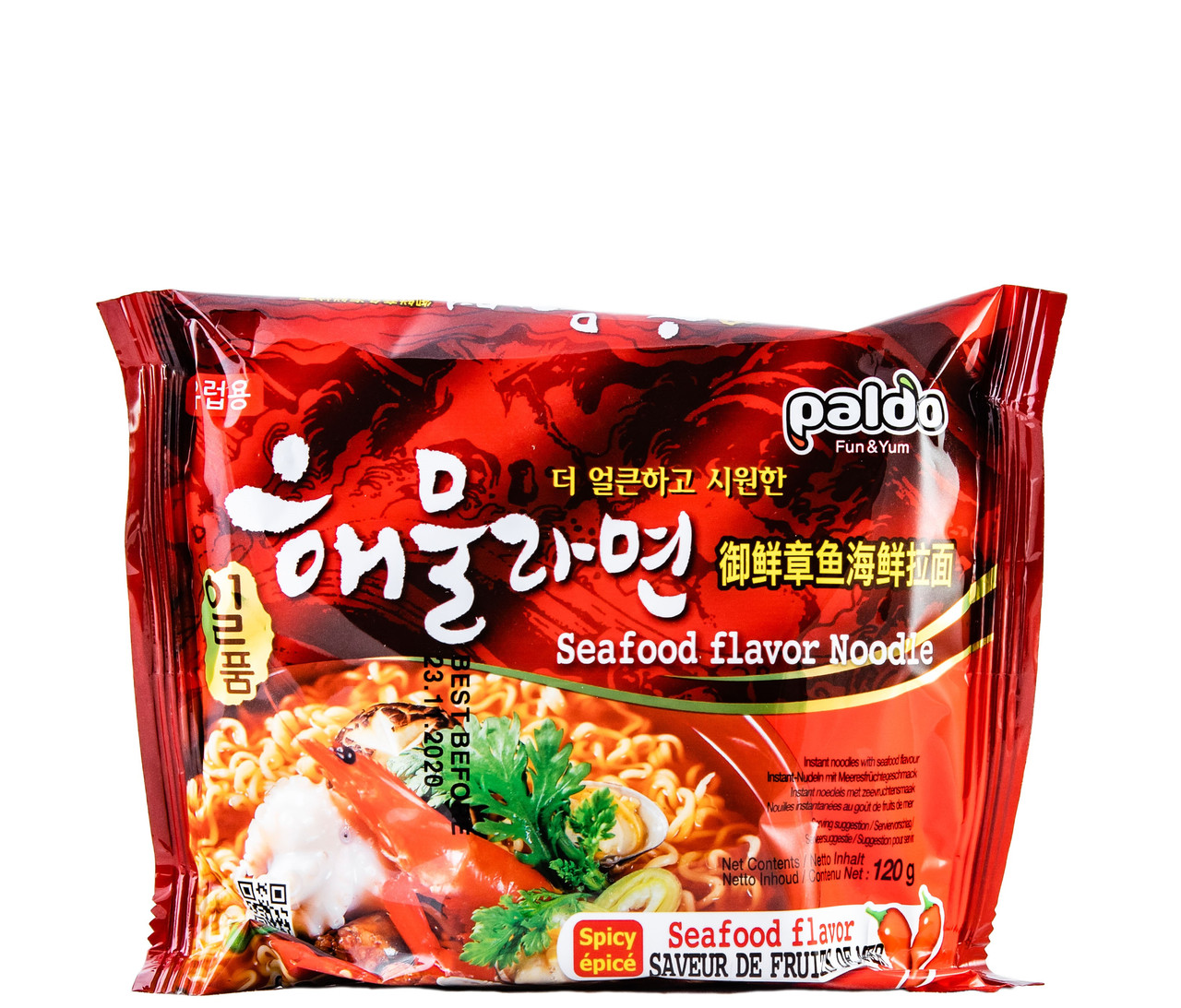 Локшина швидкого приготування з морепродуктами (гостра) Seafood Flavor Noodle PALDO 120 г