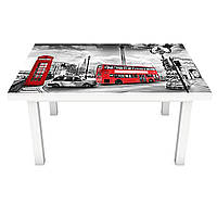 Виниловая наклейка на стол Тауэрский мост (интерьерная ПВХ пленка для мебели) Лондон Англия Серый 600*1200 мм