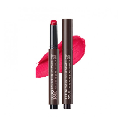 Матова помада для губ The Saem Eco Soul Kiss Button Lips Matte 01 Kissday 2 г (8806164158661)