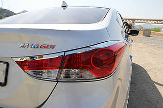 Хром накладки на стопи Hyundai Elantra MD 2010-2012 (Autoclover B701)