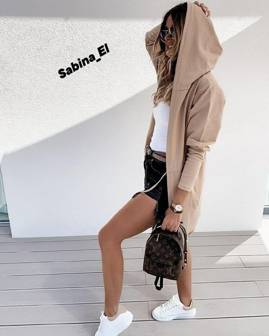 Купить Женский спортивный кардиган с капюшоном из двунитки в