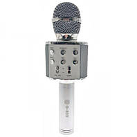 Микрофон для караоке с подсветкой серебряный 105166