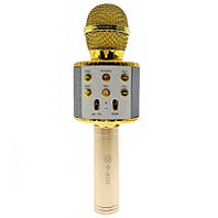 Микрофон для караоке с подсветкой золотой 105167