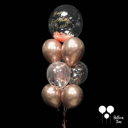 Фонтан з куль в кольорі рожеве золото, для дівчини на День Народження!, фото 1