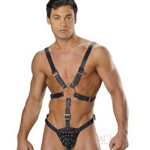 Чоловіча шкіряна портупея на все тіло чорна Talla, фото 1