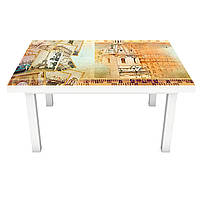 Виниловая наклейка на стол Старый Свет (интерьерная ПВХ пленка для мебели) Архитектура ретро пленка винтаж