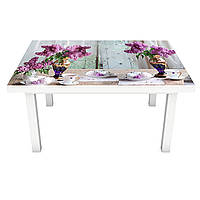 Виниловая наклейка на стол Букеты Сирени (интерьерная ПВХ пленка для мебели) мороженое натюрморт Фиолетовый
