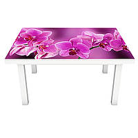 Виниловая наклейка на стол Ветка розовых Орхидей (интерьерная ПВХ пленка для мебели) цветы орхидеи 600*1200 мм