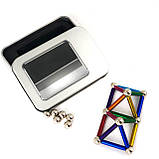 Магнітний конструктор Neo 36 паличок і 27 кульок Різнобарвний, фото 3