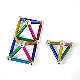 Магнітний конструктор Neo 36 паличок і 27 кульок Різнобарвний, фото 5