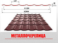 Купить металлочерепицу «Классик» 0,5 мм Коричневая матовая
