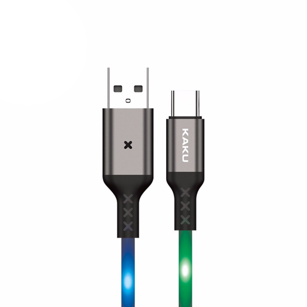 USB кабель з підсвічуванням Kaku KSC-114 USB - Type-C 1m - Gray, фото 1