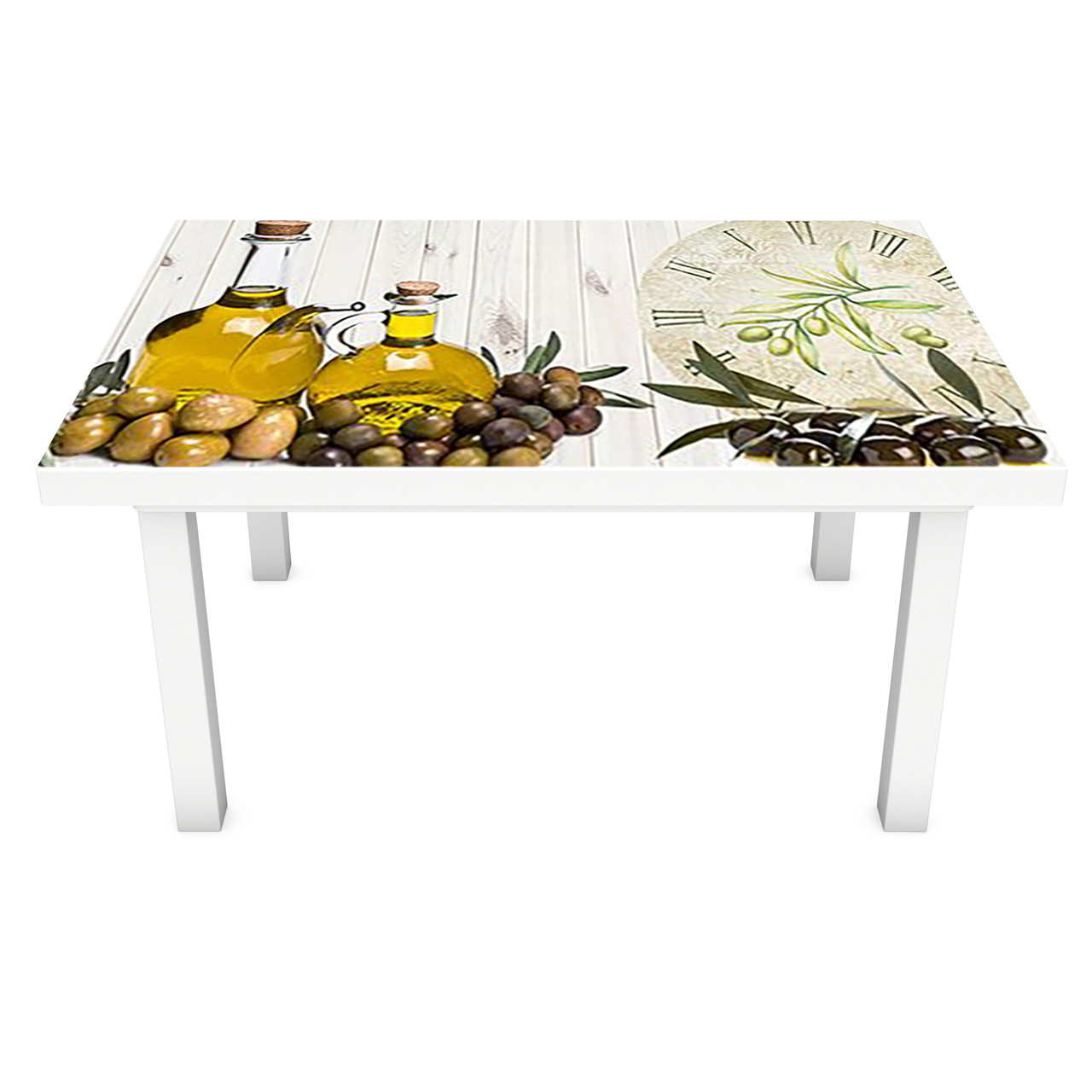Вінілова наклейка на стіл Оливкова олія ПВХ плівка для меблів оливки маслини Греція Жовтий 600*1200 мм