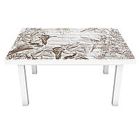 Виниловая наклейка на стол Колибри декор мебели самоклейка птицы под кирпич кирпичная кладка Серый 600*1200 мм